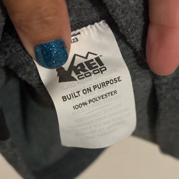 REI Men’s Charcoal Gray Half Zip Fleece Pullover Size Medium | hiking | comfy - Picture 3 of 5